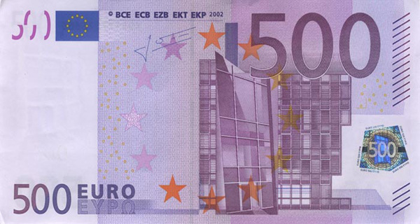 eur - 500 евро образца 2002 года