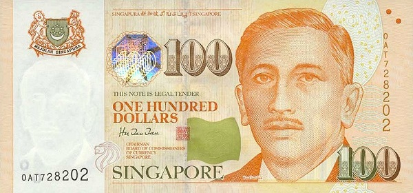 sgd - 100 сингапурских долларов образца 1999 года