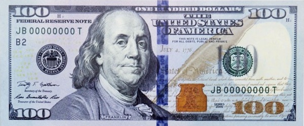 usd - 100 американских долларов образца 2009 года